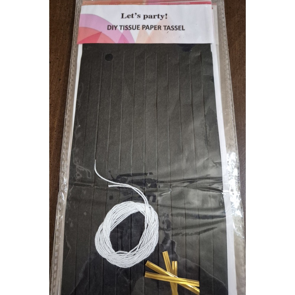 Pack of 8 DIY Tissue Paper Tassels & 12 DIY Tissue Poms - Black & Yellow(S1580)